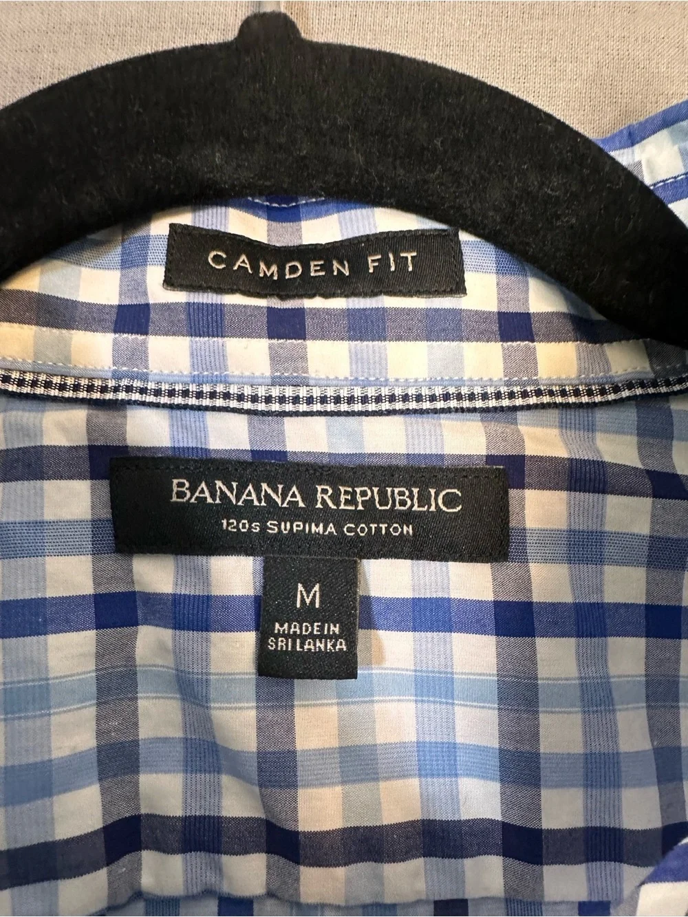 Men’s M Banana Republic‎ Blue and White Plaid Dress Shirt